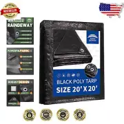 Lightweight Heavy-Duty 20x20 ft Black Tarp - Perfect for Outdoor Protection