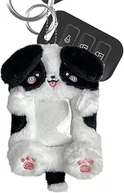 [Generic] Plush Photo Card Holder Cute Puppy Plush Card Holder Campus Map Photo Border Collie Puppy Protective Case School Bag Pendant Photo Card Holder Plush Cartoon Card Holder Puppy Fotoka, Single
