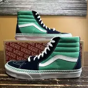 Vans Sk8 Hi Pro Size US 9.5 Men's Suede Skateboarding Shoes Blue Green
