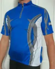 Jaggad Cycling bike Jersey shirt Blue Mens Ladies womens Uni Size S M