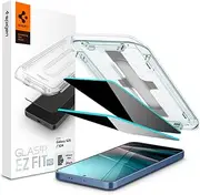 SPIGEN EZ Fit HD Privacy for Galaxy S25/ S24 Screen Protector, Easy Application Auto Alignment Installation Tray, Oleophobic Coating 9H Anti Spy Tempered Slim Glass Cover [2-Pack] - Black