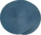 round Braided Placemats Set of 6 Table Mats for Dining Tables Woven Washable Non