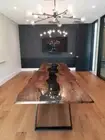 Black Walnut Epoxy Conference Table/live edge epoxy resin River center table top