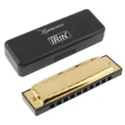 Metal Harmonica 10 Holes 20 Tone Key of C Mouth Organ with Case 1 piece