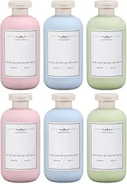 10oz 6Pcs Green Plastic Refillable Travel Shampoo and Conditioner Bottles Plastic Refillable Travel Shampoo Bottles with Flip Cap Plastic Refillable Shampoo and Conditioner Bottles Travel Size