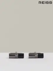 Reiss Gunmetal Tone /Onyx Dexter Cufflinks (F42265) | $120
