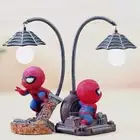 Spiderman Mini Streetlights LED Light Desk Lamp Resin Ornament Night Light Deco▪
