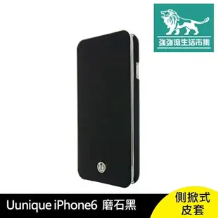 強強滾p-UUNIQUE IPHONE 6 側掀 皮套 黑 保護殼