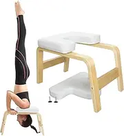 Yes4All Yoga Headstand Bench with PU Pads and Thickness Foam, Wooden Yoga Inversion Chair for Balance Training, Core Strengthening