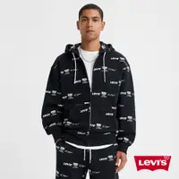 在飛比找蝦皮商城優惠-Levis 連帽外套 / 滿版MINI Logo / 黑 男