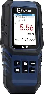 ERICKHILL EMF Meter,3-in-1 Rechargeable Digital Electromagnetic Field Radiation Detector for EF RF MF,5G Cell Tower, WiFi Signal Detector, for Home&Office EMF Inspections, and Ghost Hunting