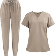[Vaveren] Women Uniform Scrubs Set Breathable Nurse Workwear for Beauty Center Cosmetology