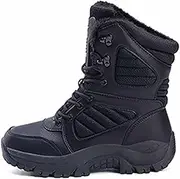 [NVBHOF] Men's Tactical Work Boots, Winter Outdoor Waterproof Non-Slip High Top Military Tactical Boots, Lightweight Durable Combat Boots, for Hiking Walking Boots
