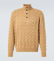[Ralph Lauren Purple Label] Ralph Lauren Purple Label Cable-knit cashmere sweater AU 90 brown