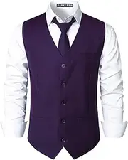 [PARKLEES] Men's Hipster Urban Design Business Formal Waistcoat Slim Fit Suit Tuxedo Dress Vest