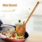 Round Handle Cookware Wood Spatula Cooking Scoop Rice Scoop Wok Shovel
