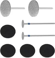 VGOL 4PCS Nail Disc Polishing Head Sanding Disc Nail Drill Bits with Round Sandpapers Electric Foot File Drill Bits Nail Tools for Manicure Pedicure DIY Nail Art