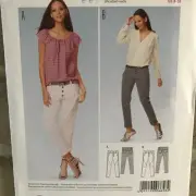 Burda Sewing Pattern 6658 Misses 8-18 Slim Hip Hugger Jeans Pants 2 Styles