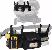 Double Stroller Organizer Compatible BOB Duallie Baby Jogger City Mini GT2 Black