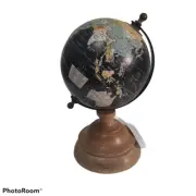 Globe World Map Rotating Geography Beautiful Table Decor Home & Office Wood Base