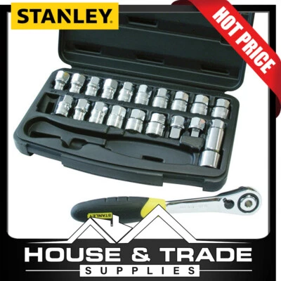 Stanley Socket Set 21 Piece 3/8" & 1/2" Drive Metric SAE Thru Drive 89.811