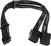 ECSiNG 12 Pin to Dual 8 Pin PCIe Sleeved Extension Cable Connector 18AWG 30cm Compatible with RTX 30 Series PCIe Graphics Card 3060/3070/3080 Black