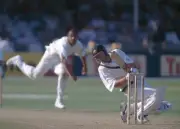 Mark Waugh of Australia avoids a bouncer from England bowler Dean - Old Photo