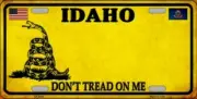 IDAHO DON'T TREAD ON ME FLAG METAL AUTO TAG LICENSE PLATE 6X12 (NEW)