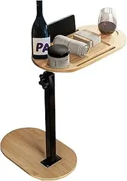 Bathtub Tray, Bamboo Bathtub Tray Table,Height Adjustable Bamboo & 360°Rotated Bathtub Tray Tablefor Bed Table, Sofa Table with Wine Glass Phone Holder for Home Bathtub Spa