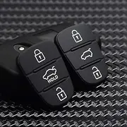 3 Button Remote Key Fob Case Rubber Pad for Hyundai I10 I20 I30 IX35 for Kia K2 K5 Rio Sportage Flip Key(2 Pcs), Black
