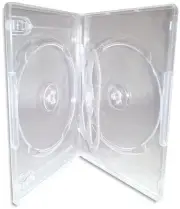 Quad (4-Disc) CLEAR 14mm DVD Boxes with Hinged Flap 100-Pak