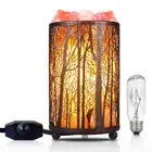 Himalayan Pink Salt Lamp Natural Salt Rock Lamp With Retro Forest Basket And Dim