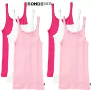 6 Pack Bonds Teena Singlet Girls Kids Pink Comfy Cotton Tank Top UYG43W Bulk