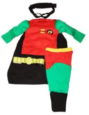 NEW SZ 2-8 KIDS COSTUME ROBIN MUSCLE BOYS DRESS UP MASK PARTY CHILDREN