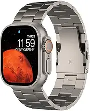 Ultra 2 Titanium Band 49mm iWatch Series 10 46mm Metal Strap Compatible with Apple Watch Series 10 / Ultra 2 / Ultra Band (26mm Width) Titanium Strap - Titanium Color Matching iWatch Wristband