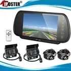 7" Rearview Mirror Monitor Caravan 2 CCD Reversing Camera 4PIN System 12V 24V HD