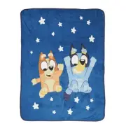 Bluey and Bingo Sleepytime Stars Plush Minky Fleece Blanket Throw 46" X 60"