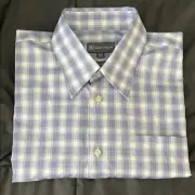 Hickey Freeman Plaid Button Down Shirt Size Large NWT