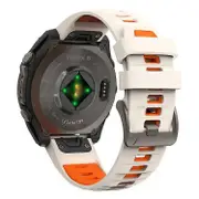 Compatible For Garmin Fenix 7X / 7X Pro / 6X / 6X Pro Replacement Band QuickFit 26mm Dual-Color Silicone Watch Strap Orange