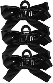 3 Pcs Bow Jaw Clips Large Decorative Hair Clips Resin Polyester Elegant for Parties Ceremonies