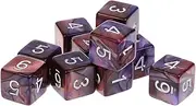Dickly Set of 10 Vibrant D6 Six-Sided Dice for Board Game Fun, Coffee, 16mm