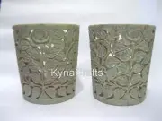 6" Handmade Indoor Planter for Living Room Soap Stone Flower Vase Set of 2 Piece
