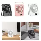 Small Desk Fan 180° Adjustbale USB Rechargable Fan for Desktop Dorm Bedroom