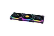 Lian Li Uni Fan 120mm SL Wireless Reverse Blade ARGB 4-Pin PWM Black Fan with 1.6in LCD Display with Controller - 3 Pack (12RSLLCD1W3B)