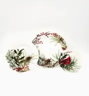 Williams Sonoma Woodland Berry Dinner, Salad & Cardinal Appetizer Plates 12pc.