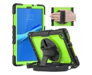 Case for Lenovo Tab M10 Plus 10.3 inch FHD Model TB-X606F/TB-X606X, Shockproof Cover with Screen Protector, Stand, Hand & Shoulder Strap Green