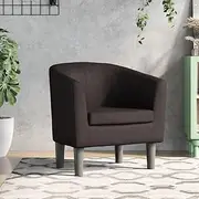 Tub Chair Brown Faux Leather,Modern Tub Chair with Faux Leather Comfortable Accent Armchair for Living Room, Bedroom, and Office Living Room Chairs