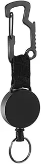 2Pcs Retractable Keyring Heavy Duty Extendable Lanyard with Belt Clip, Multifunction Badge Holder Reel Badge Reel Clips for ID Card Holder Black