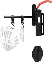 Omiention Swivel Bike Wall Mount Rack with 2 Storage Hooks, Bike Wall Hanger- Vertical Bicycle Storage Hanger Hook for Garage or Indoor & Outdoor Use - Adjustable Angle Design