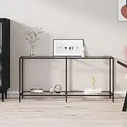 Console Table Transparent 160x35x75.5 cm Tempered Glass,End Tables 16.6KG-331698